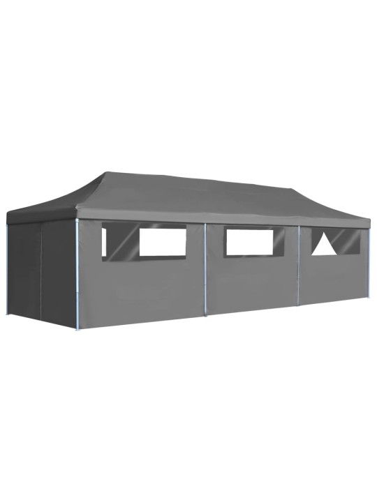 Saliekama nojume ar 8 sānu sienām, 3x9 m, antracītpelēka