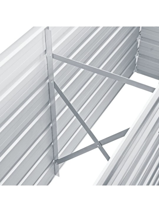 Augstā puķu kaste, cinkots tērauds, 160x40x77 cm, pelēka