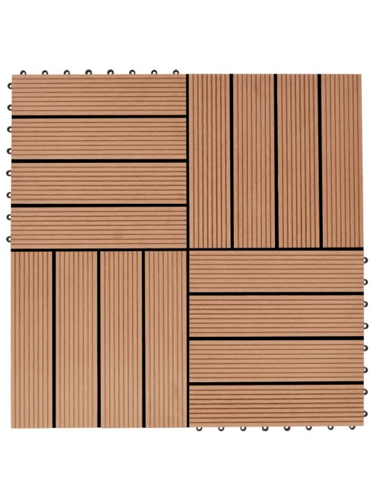 Terases flīzes, 11 gab., wpc, 30x30 cm, 1 m2, tīkkoka krāsā