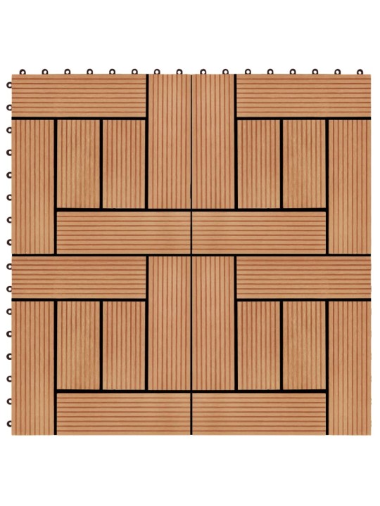 Terases flīzes, 11 gab., wpc, 30x30 cm, 1 m2, tīkkoka krāsā