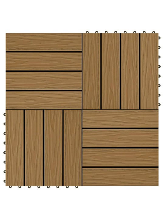 Terases flīzes, 11 gab., wpc, 30x30 cm, 1 m2, tīkkoka krāsa