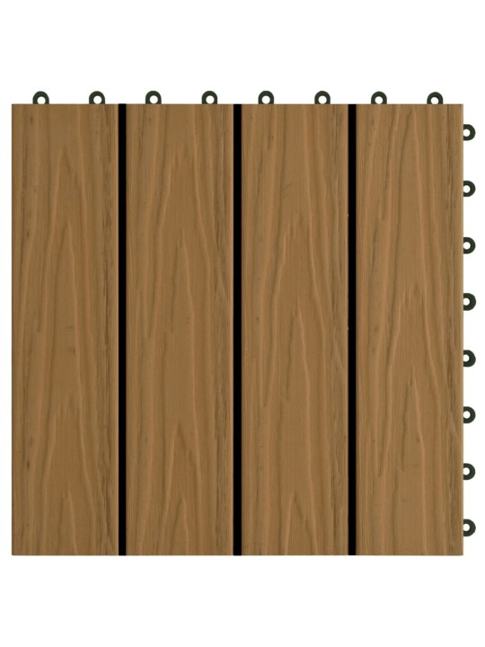 Terases flīzes, 11 gab., wpc, 30x30 cm, 1 m2, tīkkoka krāsa
