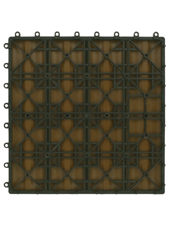 Terases flīzes, 11 gab., wpc, 30x30 cm, 1 m2, tīkkoka krāsa