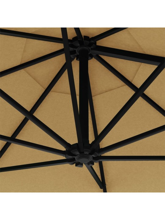 Saulessargs ar metāla kātu, pelēkbrūns, 300 cm