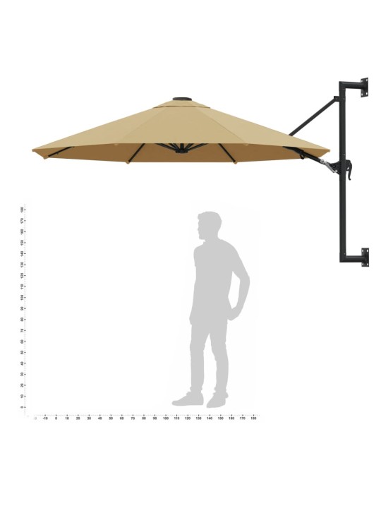 Saulessargs ar metāla kātu, pelēkbrūns, 300 cm