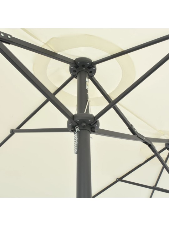 Dārza saulessargs ar alumīnija kātu, 460x270 cm, smilšu krāsa