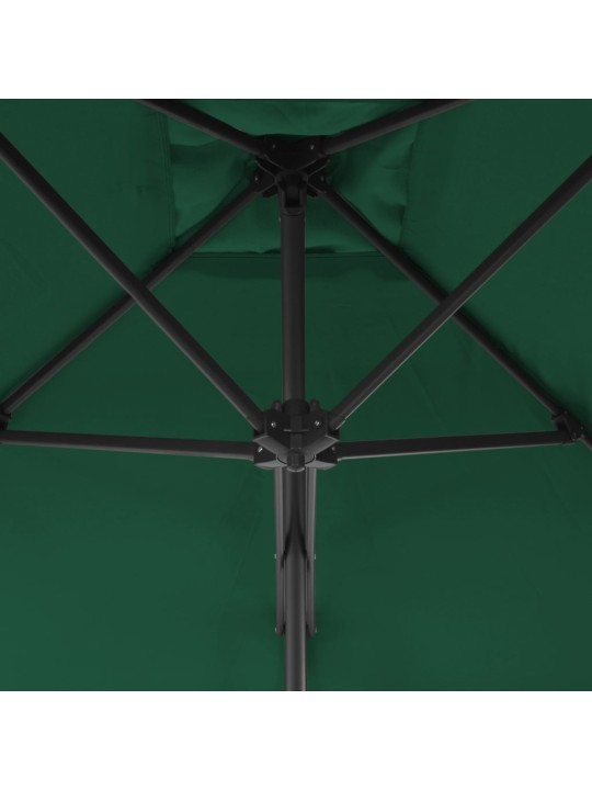 Dārza saulessargs ar tērauda kātu, 250x250 cm, zaļš