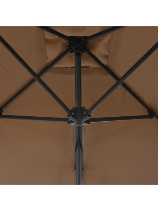 Dārza saulessargs ar tērauda kātu, 250x250 cm, pelēkbrūns