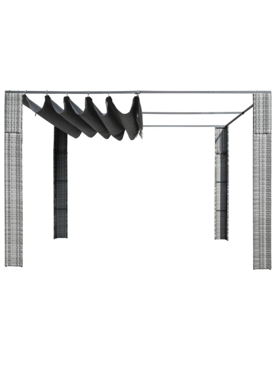 Nojume ar jumtu, pelēka pe rotangpalma, 300x300x200 cm