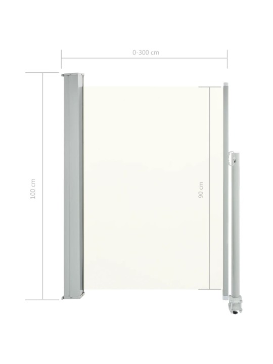 Izvelkama sānu markīze, 100x300 cm, krēmkrāsā