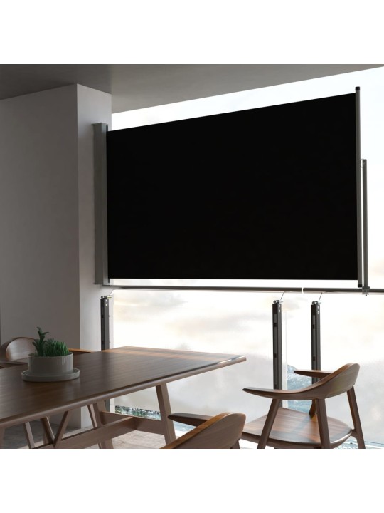 Izvelkama sānu markīze, 140x300 cm, melna