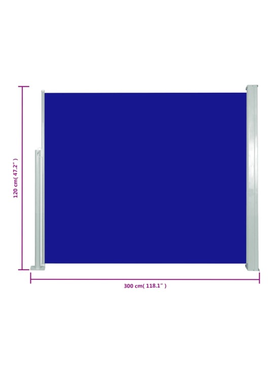 Izvelkama sānu markīze, 120x300 cm, zila