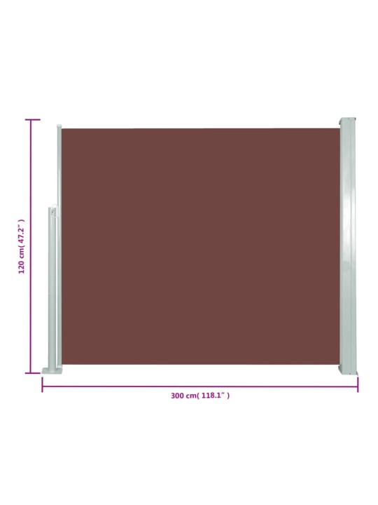 Izvelkama sānu markīze, 120x300 cm, brūna