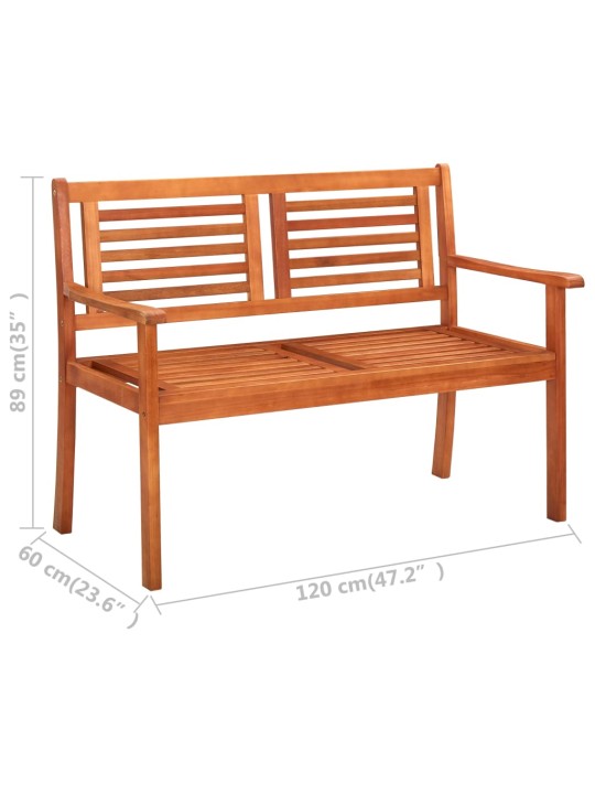 Divvietīgs dārza sols, 120 cm, eikalipta masīvkoks