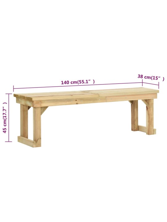 Dārza sols, 140 cm, impregnēts priedes koks