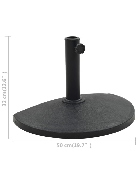 Saulessarga pamatne, pusapaļa, polirezīns, 9 kg, melna