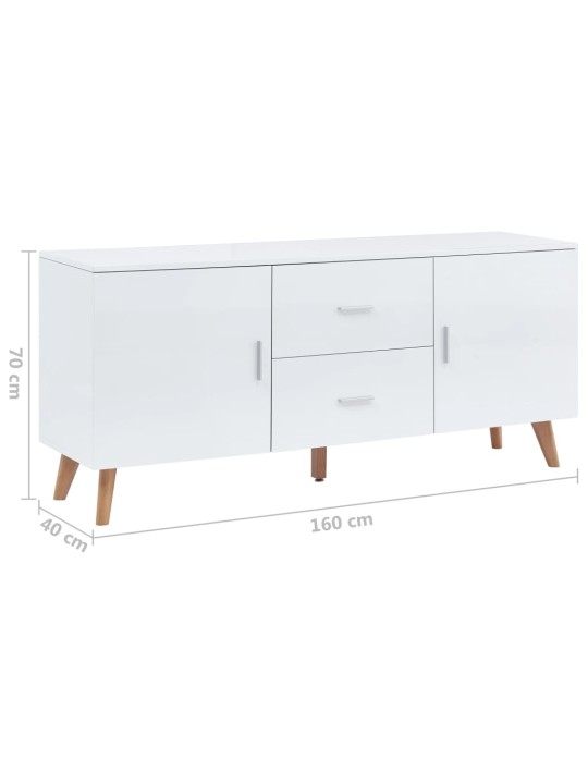 Kumode, 160x40x70 cm, balts mdf