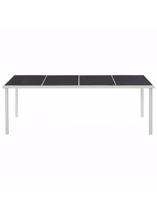 Dārza galds, 220x90x74,5 cm, melns, tērauds