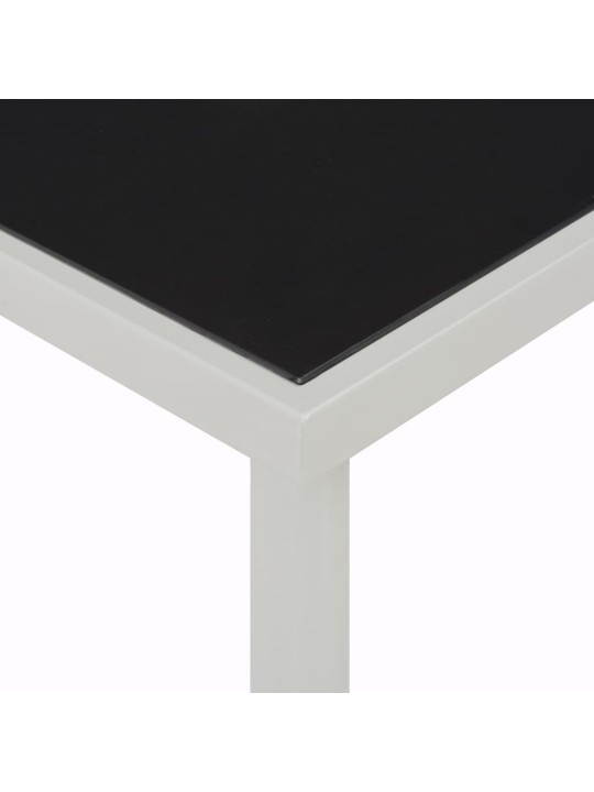 Dārza galds, 220x90x74,5 cm, melns, tērauds