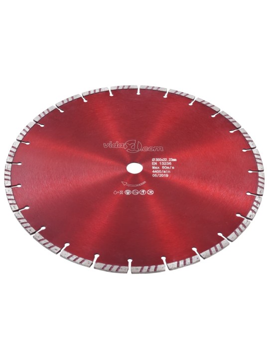 Dimanta griešanas disks, ar turbo, tērauds, 350 mm