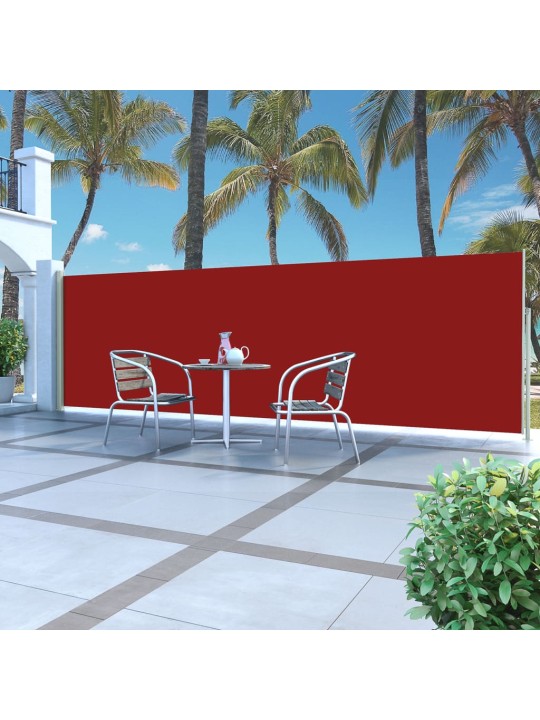 Izvelkama sānu markīze, 160 x 500 cm, sarkana