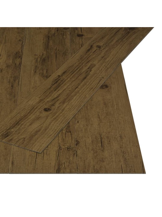 Grīdas dēļi, pašlīmējoši, 4,46 m², 3 mm, dabīgi brūns pvc