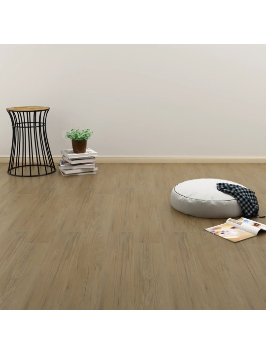Grīdas dēļi, pašlīmējoši, 4,46 m², 3 mm, dabīgi brūns pvc