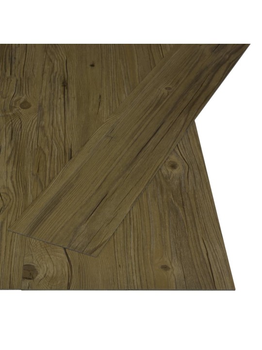 Grīdas dēļi, pašlīmējoši, 4,46 m², 3 mm, brūns pvc