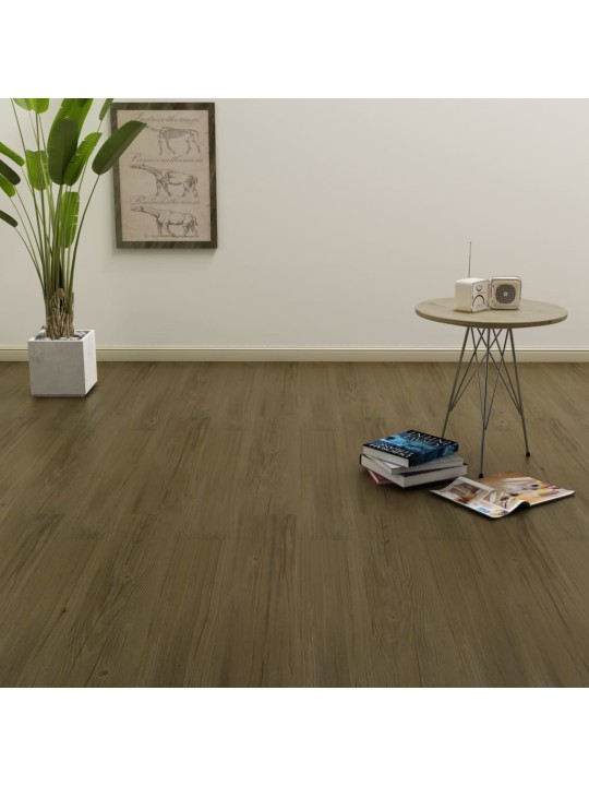 Grīdas dēļi, pašlīmējoši, 4,46 m², 3 mm, brūns pvc