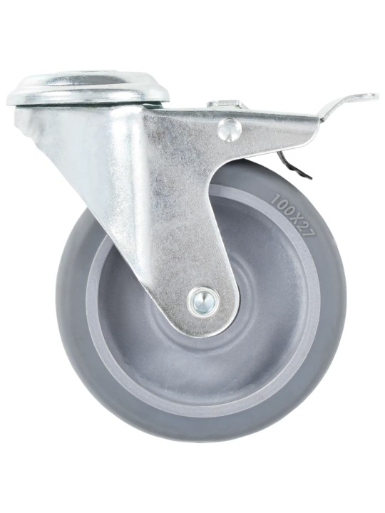 Grozāmi ritenīši ar dubultām bremzēm, 4 gab., 100 mm