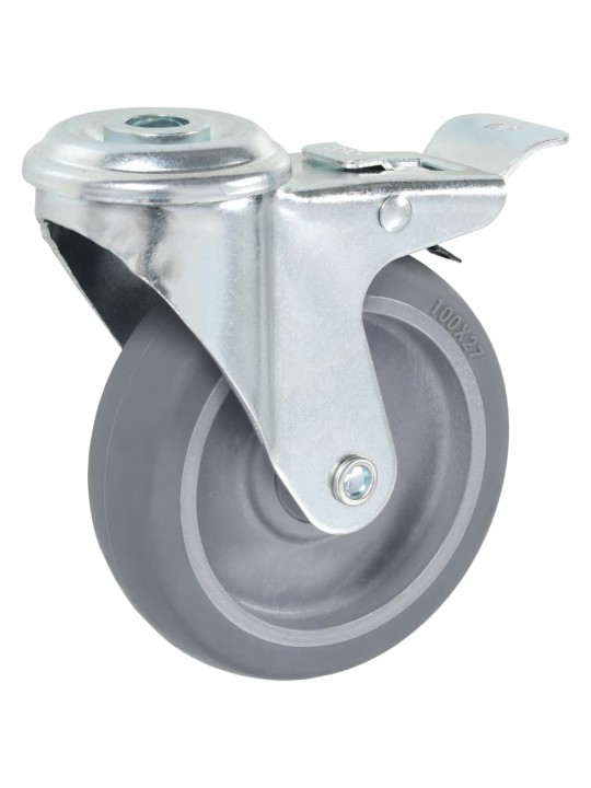 Grozāmi ritenīši ar dubultām bremzēm, 4 gab., 100 mm