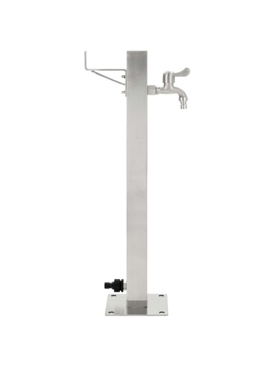 Dārza hidrants, nerūsējošs tērauds, kvadrātveida, 65 cm