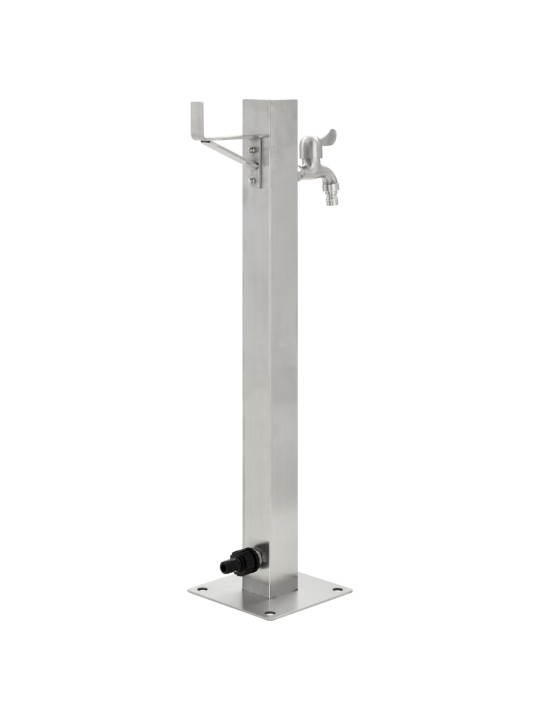 Dārza hidrants, nerūsējošs tērauds, kvadrātveida, 65 cm