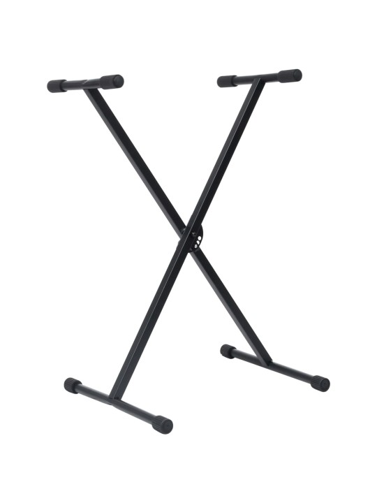 Taustiņinstrumentu statīvs un soliņš, melns