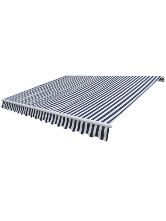 Markīze, manuāli regulējama, 300 cm, zila/balta