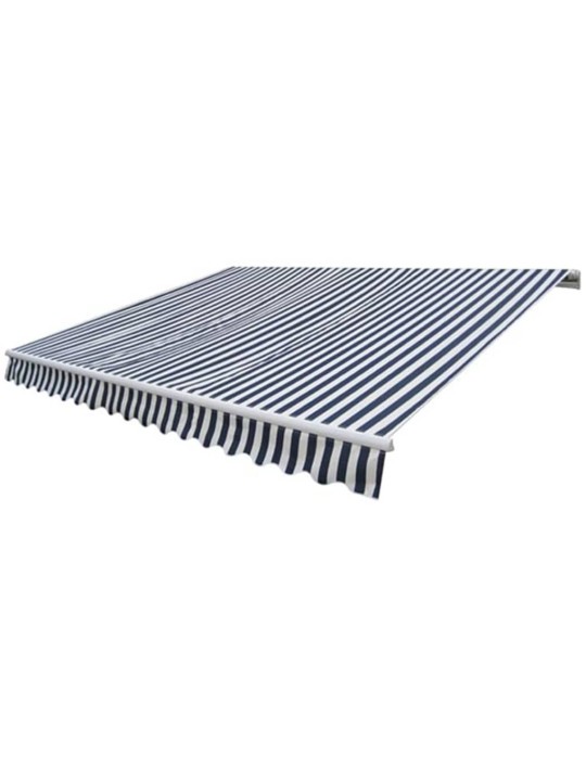 Salokāma markīze, motorizēta, 400 cm, zila ar baltu