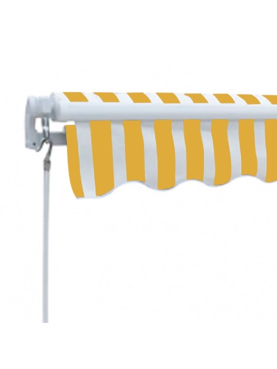 Sarullējama markīze, dzeltena/balta, 300 cm, manuāli darbināma