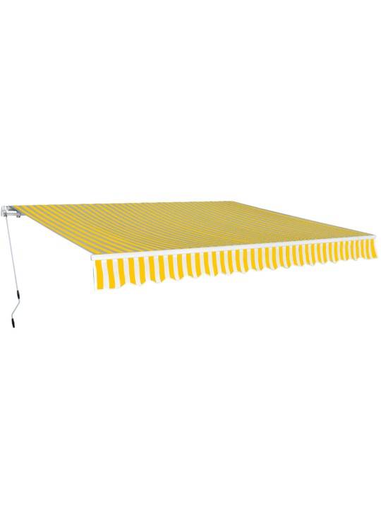 Sarullējama markīze, dzeltena/balta, 400 cm, manuāli darbināma
