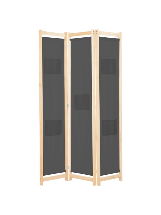 3-paneļu istabas aizslietnis, 120x170x4 cm, pelēks audums