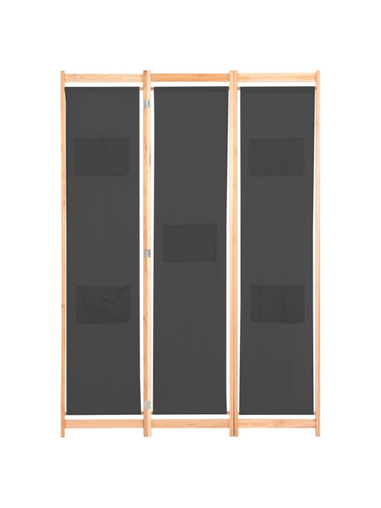 3-paneļu istabas aizslietnis, 120x170x4 cm, pelēks audums