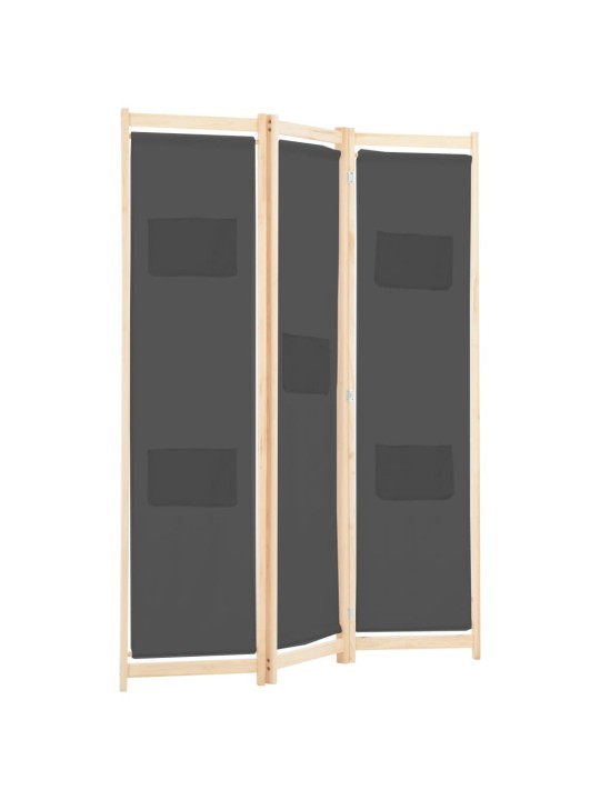 3-paneļu istabas aizslietnis, 120x170x4 cm, pelēks audums