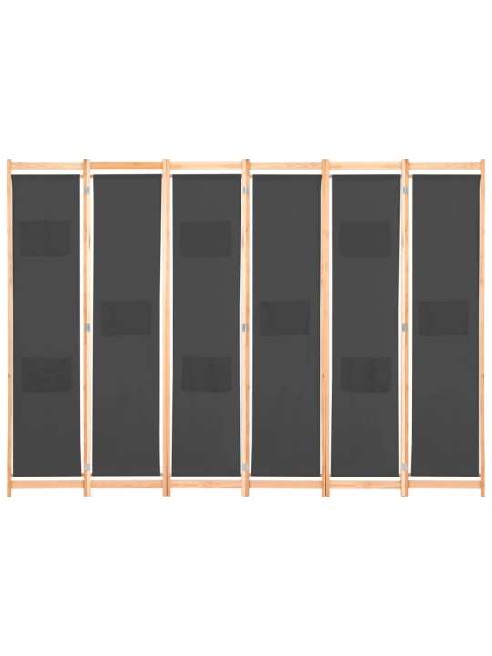 6-paneļu istabas aizslietnis, 240x170x4 cm, pelēks audums
