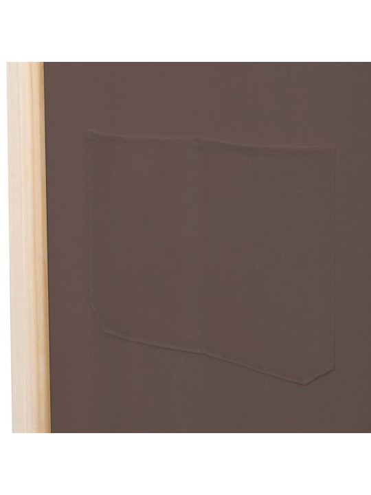 6-paneļu istabas aizslietnis, 240x170x4 cm, brūns audums