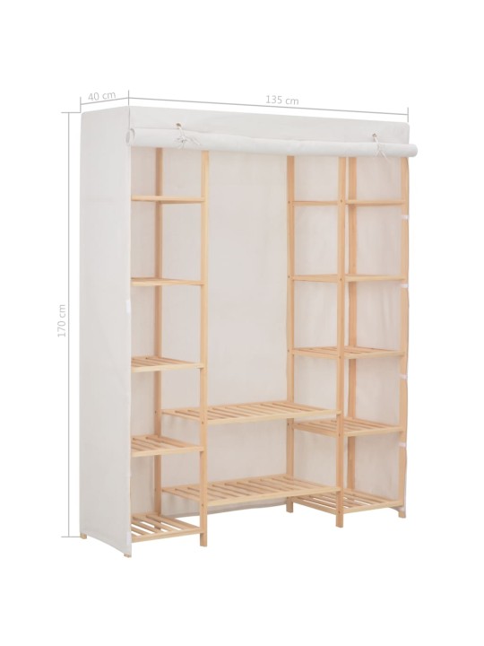 Skapis, 135x40x170 cm, balts audums