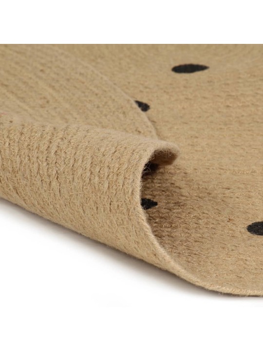 Paklājs ar apļu apdruku, džuta, 150 cm, roku darbs