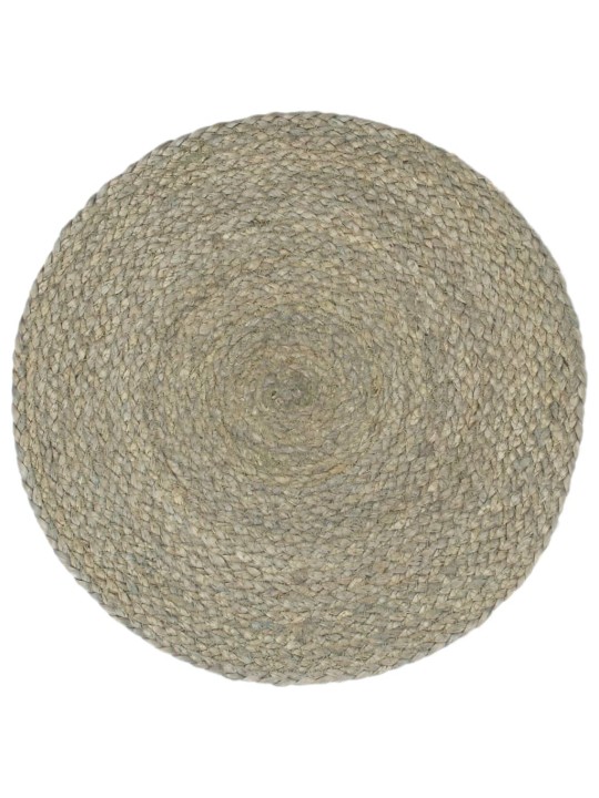 Galda paliktņi, 6 gab., 38 cm, apaļi, pelēka džuta