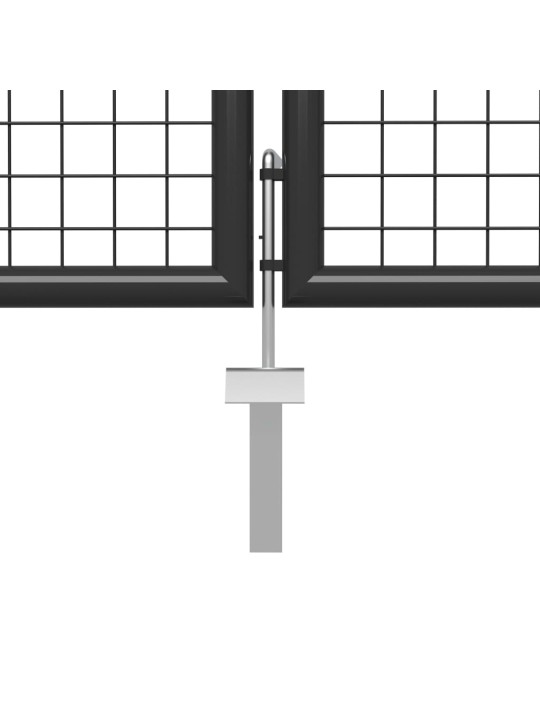 Dārza vārti, pelēki, 400x100 cm, tērauds