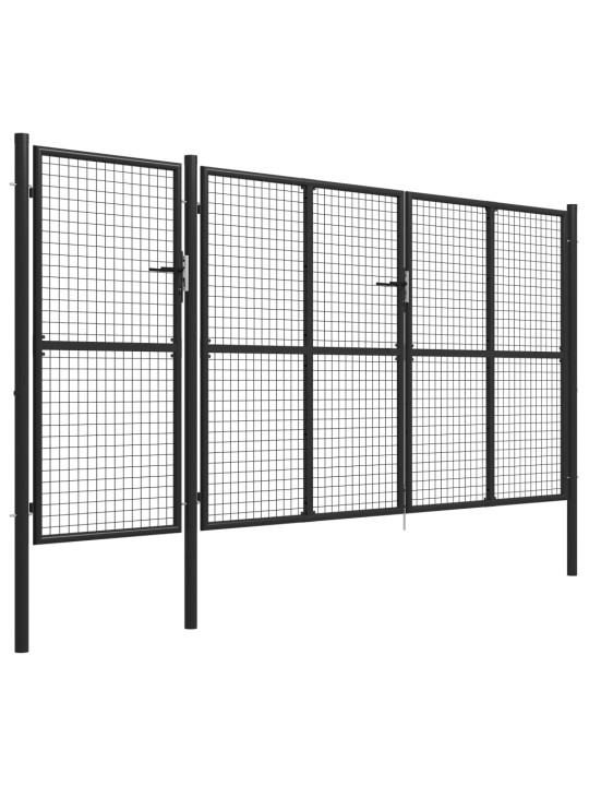 Dārza vārti, pelēki, 400x150 cm, tērauds