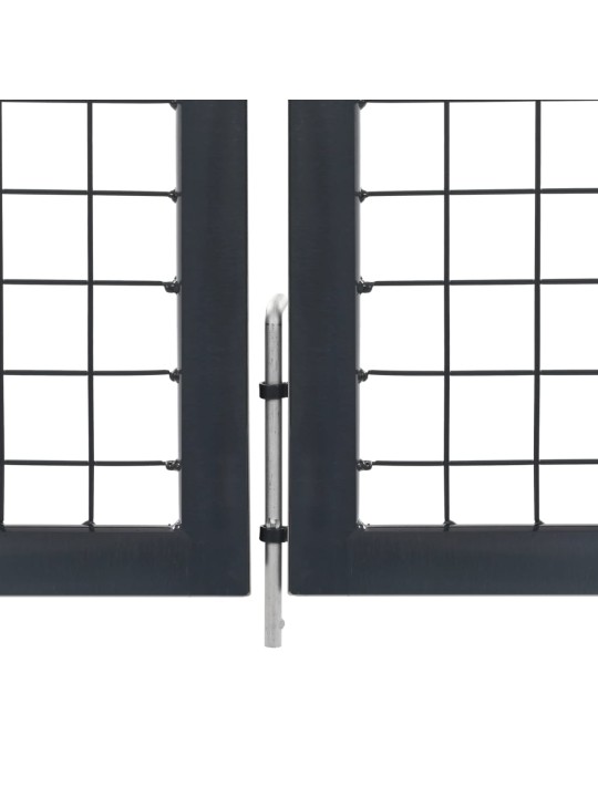 Dārza vārti ar stabiem, 350x100 cm, tērauds, antracītpelēks