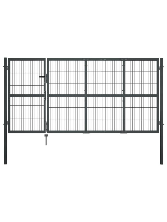 Dārza vārti ar stabiem, 350x120 cm, tērauds, antracītpelēks